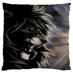 Angry Lion Digital Art Hd Large Flano Cushion Case (Two Sides)