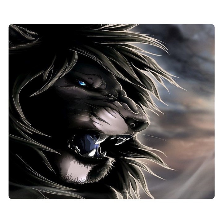 Angry Lion Digital Art Hd Double Sided Flano Blanket (Small) 