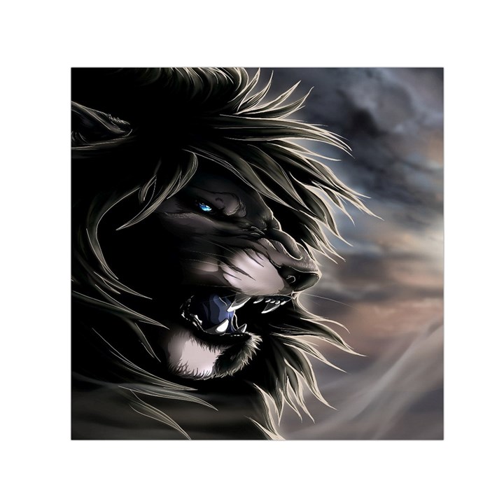 Angry Lion Digital Art Hd Small Satin Scarf (Square)