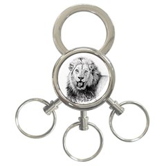 Lion Wildlife Art And Illustration Pencil 3-ring Key Chains by Celenk