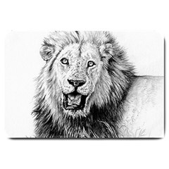 Lion Wildlife Art And Illustration Pencil Large Doormat  by Celenk