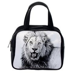 Lion Wildlife Art And Illustration Pencil Classic Handbags (one Side) by Celenk