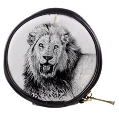 Lion Wildlife Art And Illustration Pencil Mini Makeup Bags by Celenk