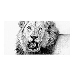 Lion Wildlife Art And Illustration Pencil Satin Wrap by Celenk