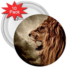 Roaring Lion 3  Buttons (10 pack) 