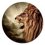 Roaring Lion Magnet 5  (Round) Front