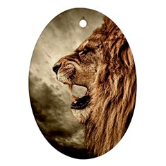 Roaring Lion Oval Ornament (Two Sides)