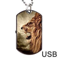 Roaring Lion Dog Tag Usb Flash (two Sides) by Celenk