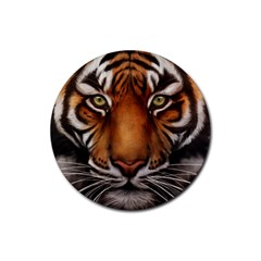 The Tiger Face Rubber Round Coaster (4 Pack)  by Celenk