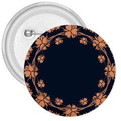 Floral Vintage Royal Frame Pattern 3  Buttons by Celenk