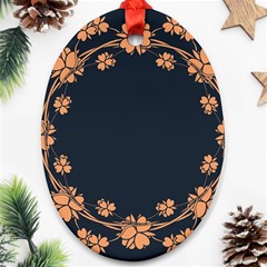 Floral Vintage Royal Frame Pattern Ornament (oval) by Celenk