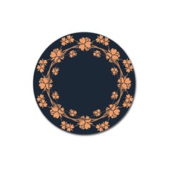 Floral Vintage Royal Frame Pattern Magnet 3  (round) by Celenk