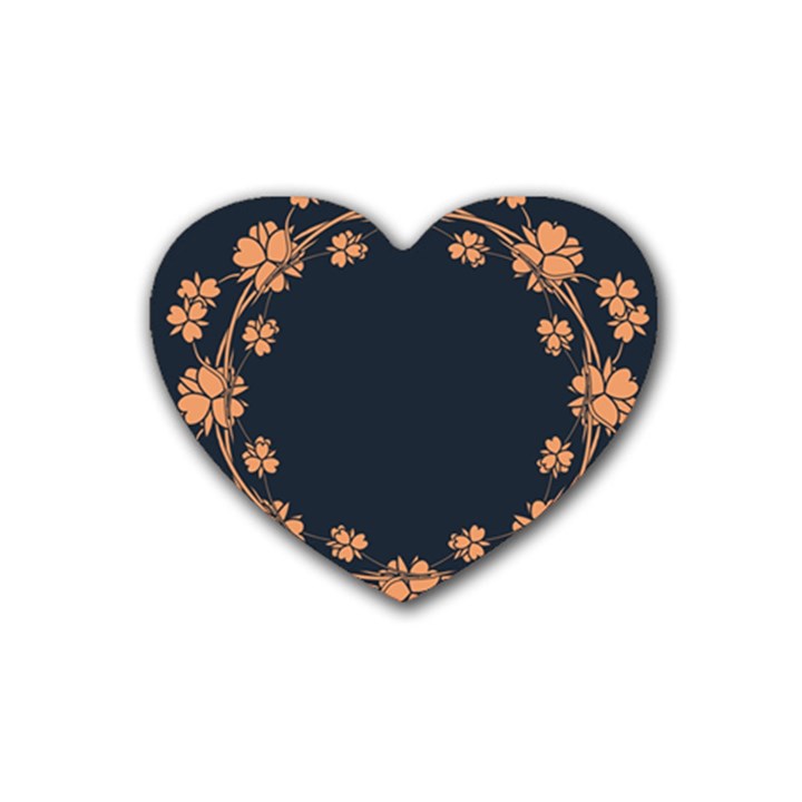 Floral Vintage Royal Frame Pattern Heart Coaster (4 pack) 