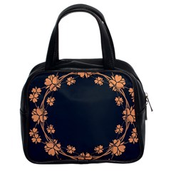 Floral Vintage Royal Frame Pattern Classic Handbags (2 Sides) by Celenk