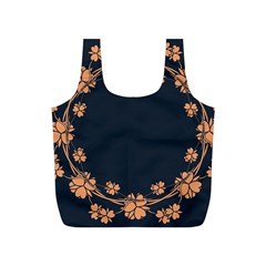 Floral Vintage Royal Frame Pattern Full Print Recycle Bags (s)  by Celenk