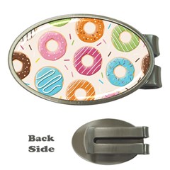 Colored Doughnuts Pattern Money Clips (oval)  by Bigfootshirtshop