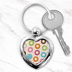 Colored Doughnuts Pattern Key Chains (heart)  by Bigfootshirtshop