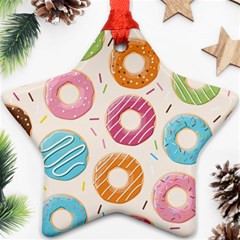 Colored Doughnuts Pattern Star Ornament (two Sides) by Bigfootshirtshop