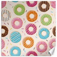 Colored Doughnuts Pattern Canvas 12  X 12   by Bigfootshirtshop