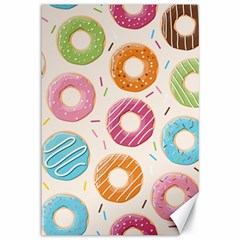 Colored Doughnuts Pattern Canvas 12  X 18   by Bigfootshirtshop