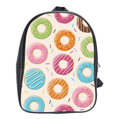 Colored Doughnuts Pattern School Bag (large) by Bigfootshirtshop