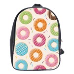 Colored Doughnuts Pattern School Bag (Large) Front