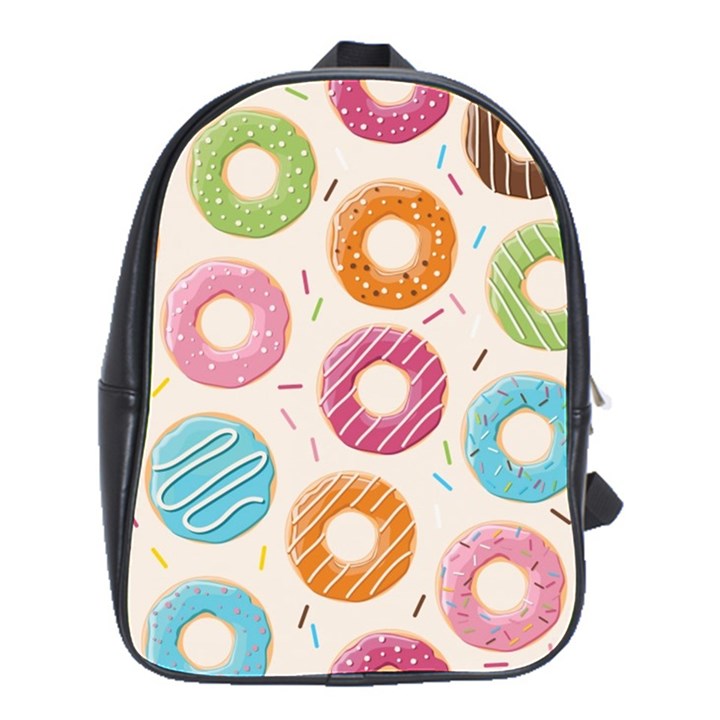 Colored Doughnuts Pattern School Bag (Large)