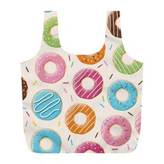 Colored Doughnuts Pattern Full Print Recycle Bags (l)  by Bigfootshirtshop