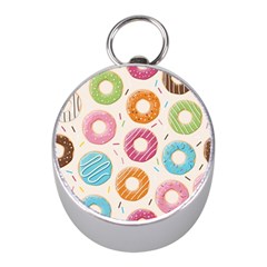 Colored Doughnuts Pattern Mini Silver Compasses by Bigfootshirtshop