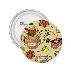 Colored Afternoon Tea Pattern 2.25  Buttons