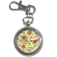 Colored Afternoon Tea Pattern Key Chain Watches