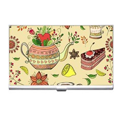 Colored Afternoon Tea Pattern Business Card Holders by Bigfootshirtshop