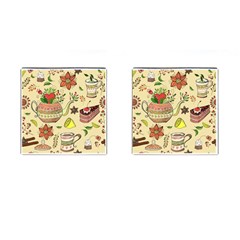 Colored Afternoon Tea Pattern Cufflinks (square) by Bigfootshirtshop