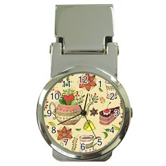 Colored Afternoon Tea Pattern Money Clip Watches