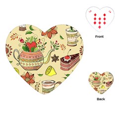 Colored Afternoon Tea Pattern Playing Cards (heart)  by Bigfootshirtshop