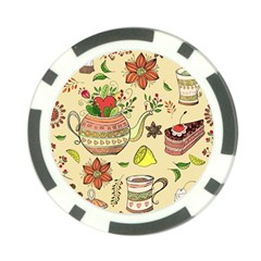 Colored Afternoon Tea Pattern Poker Chip Card Guard