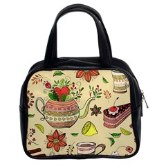 Colored Afternoon Tea Pattern Classic Handbags (2 Sides)