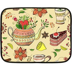 Colored Afternoon Tea Pattern Fleece Blanket (Mini)