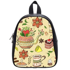 Colored Afternoon Tea Pattern School Bag (Small)