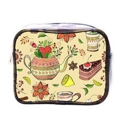 Colored Afternoon Tea Pattern Mini Toiletries Bags by Bigfootshirtshop