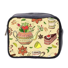 Colored Afternoon Tea Pattern Mini Toiletries Bag 2-side by Bigfootshirtshop