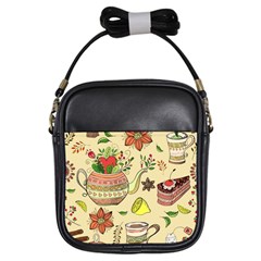 Colored Afternoon Tea Pattern Girls Sling Bags