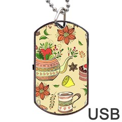 Colored Afternoon Tea Pattern Dog Tag Usb Flash (one Side) by Bigfootshirtshop