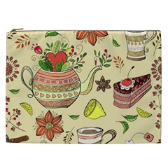 Colored Afternoon Tea Pattern Cosmetic Bag (XXL) 