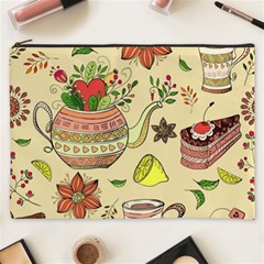 Colored Afternoon Tea Pattern Cosmetic Bag (XXXL) 