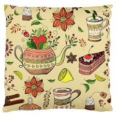 Colored Afternoon Tea Pattern Standard Flano Cushion Case (one Side) by Bigfootshirtshop