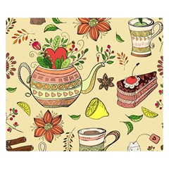 Colored Afternoon Tea Pattern Double Sided Flano Blanket (small)  by Bigfootshirtshop