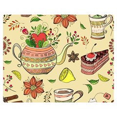 Colored Afternoon Tea Pattern Double Sided Flano Blanket (Medium) 