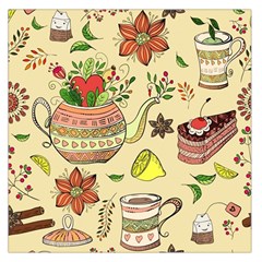 Colored Afternoon Tea Pattern Large Satin Scarf (Square)