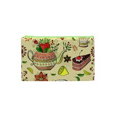 Colored Afternoon Tea Pattern Cosmetic Bag (xs) by Bigfootshirtshop